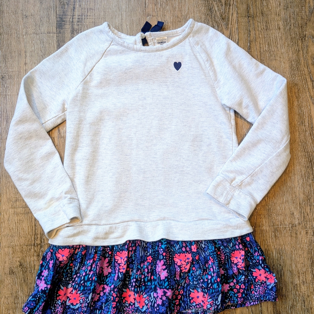 OshKosh B'gosh White and Blue Heart Sweatshirt